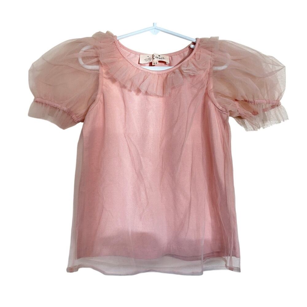 Tutu Du Monde Puff Sleeve Tulle Top - Pink - Size 8-9